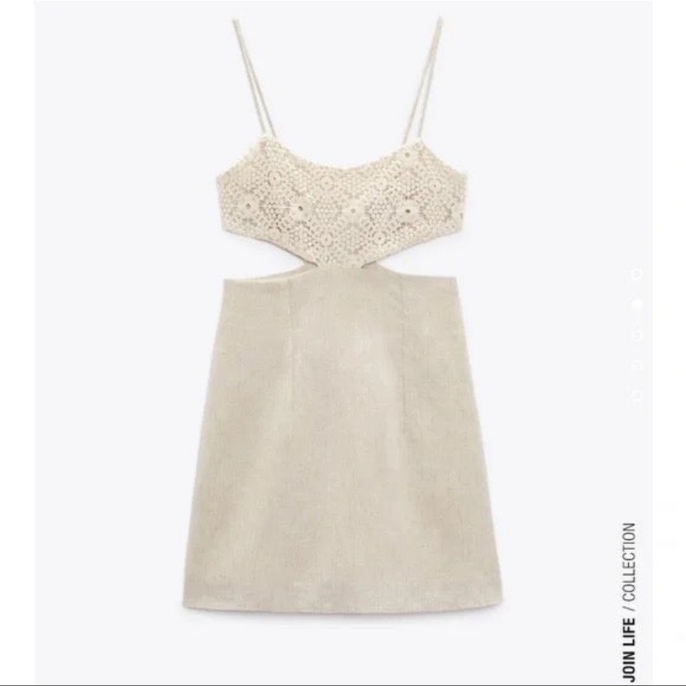 Brand NEW Zara Combination Crochet Cut Out Dress